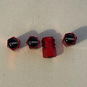 Ford F-150 logo valve Stem caps in Red set of 4 NWT